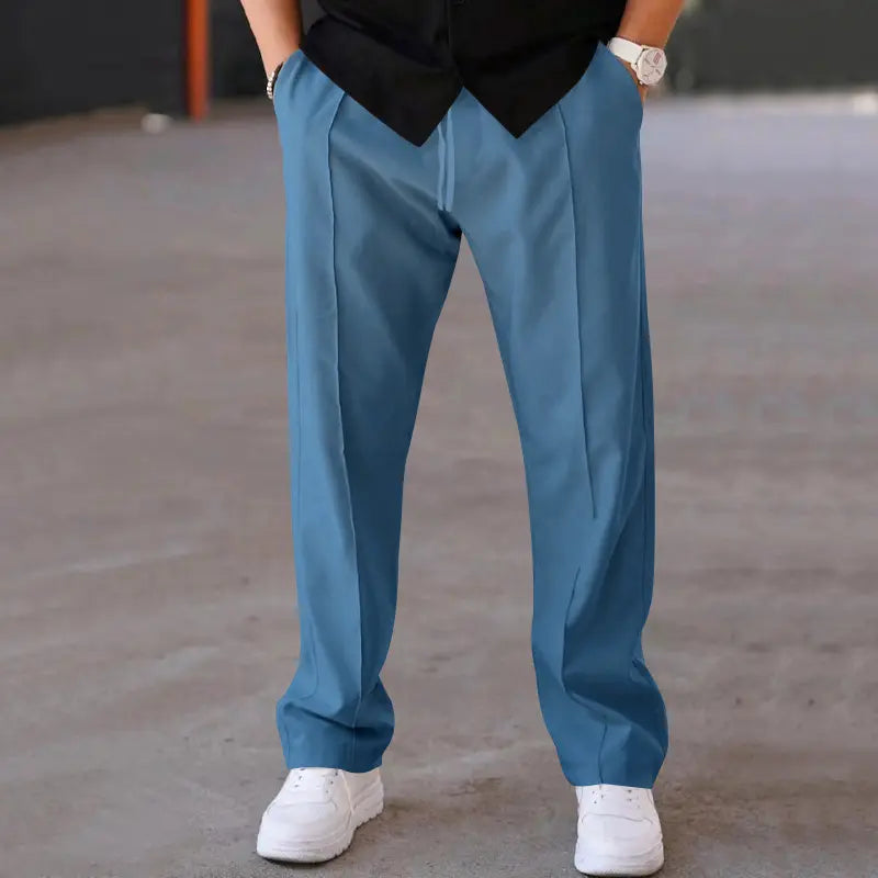 Men Elastic Waistband Stacked Sweatpants