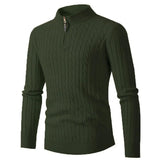 Men’s Half High Neck Zipper Pullover Sweater