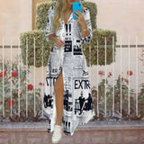 Summer Fashion Elegant Women's Button Shirt Long Skirt Women's Casual Dresses Floral Dress