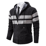 Men’s Hooded Zip-Up Knitted Cardigan