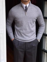 Men’s Ribbed Zipper Pullover Sweater