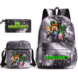 3-Piece Game-Themed School Backpack Set – With Pencil Case & Lunch Bag