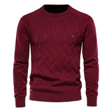 Men’s Round Neck Solid Color Pullover Sweater