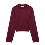 Women’s O-Neck Long Sleeve Knitted Pullover Sweater
