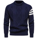Men’s Slim Fit Thick Knit Wool Pullover Sweater