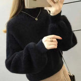 Women’s Half Turtleneck Mink Velvet Sweater