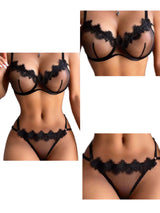 New Lingerie Erotic Bra and Underwear Sets Sexy Thin Mesh Transparent S-XXL Women Lingerie