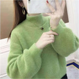 Women’s Half Turtleneck Mink Velvet Sweater