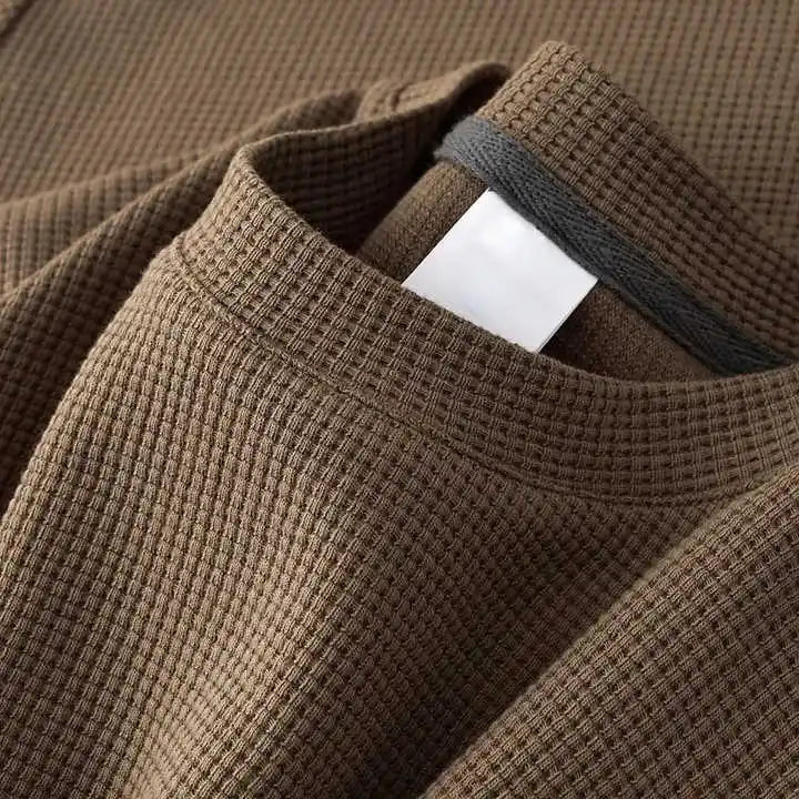 Cotton Men's Cotton Waffle Stick Printed T Shirts Waffle Fabric T Shirts Wholesale Oversized Knit T Shirts for Men