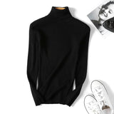 Women’s Turtleneck Color Block Knitted Pullover Sweater