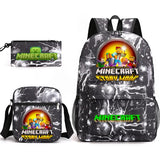 3-Piece Game-Themed School Backpack Set – With Pencil Case & Lunch Bag