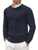 Men’s Thick Knit Casual Pullover Sweater