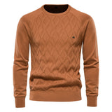 Men’s Round Neck Solid Color Pullover Sweater