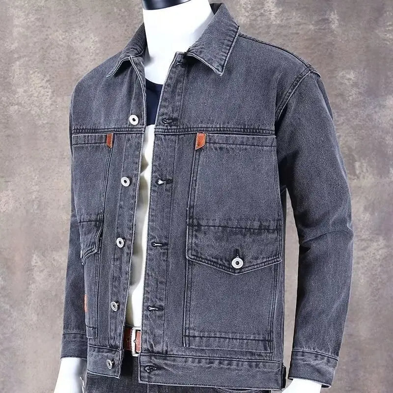 Men’s Casual Denim Jacket with Pockets