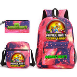 3-Piece Game-Themed School Backpack Set – With Pencil Case & Lunch Bag