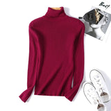 Women’s Turtleneck Color Block Knitted Pullover Sweater