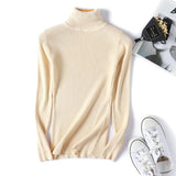 Women’s Turtleneck Color Block Knitted Pullover Sweater