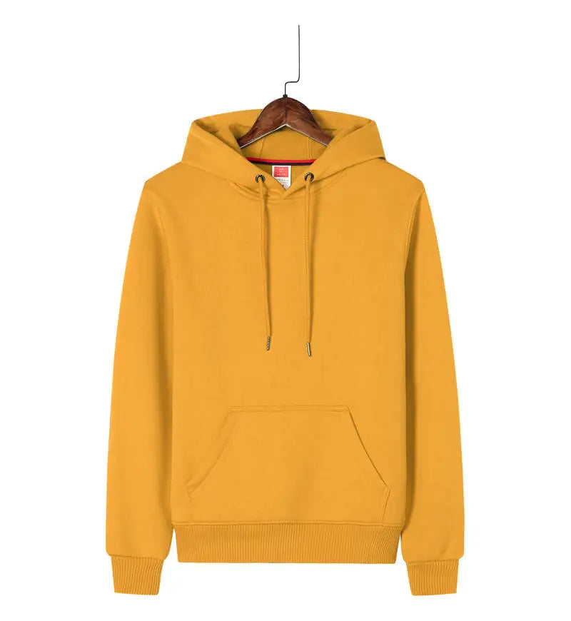 Men’s Solid Color Hoodie with Cartoon Accents