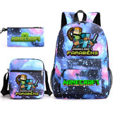 3-Piece Game-Themed School Backpack Set – With Pencil Case & Lunch Bag