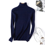 Women’s Turtleneck Color Block Knitted Pullover Sweater