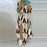 Summer Fashion Elegant Women's Button Shirt Long Skirt Women's Casual Dresses Floral Dress