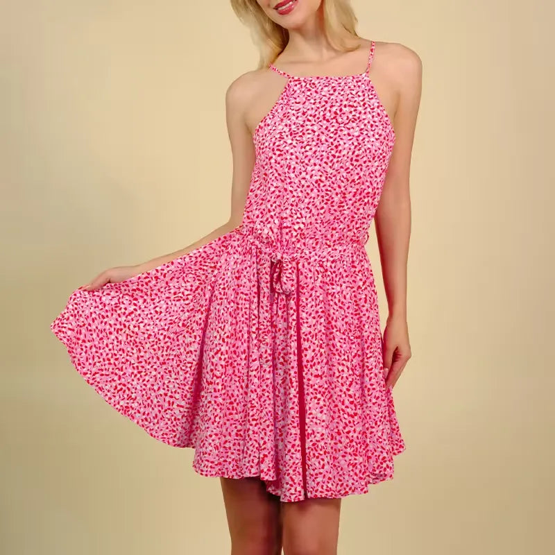 Boho Clothing Summer Women Fashion Cute Floral V Neck Tiered Ruffle Short Mini Bohemian Boho Dress