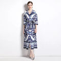 Women’s Printed Maxi Shirt Dress
