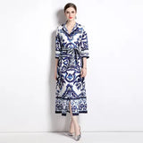 Women’s Printed Maxi Shirt Dress