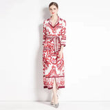 Women’s Printed Maxi Shirt Dress