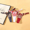 Cute Butterfly Embroidery Women Thongs G strings Sexy Transparent Mesh Briefs Adjustable Waist Panties Lin Ge Lei G-string Thong (6 pieces)