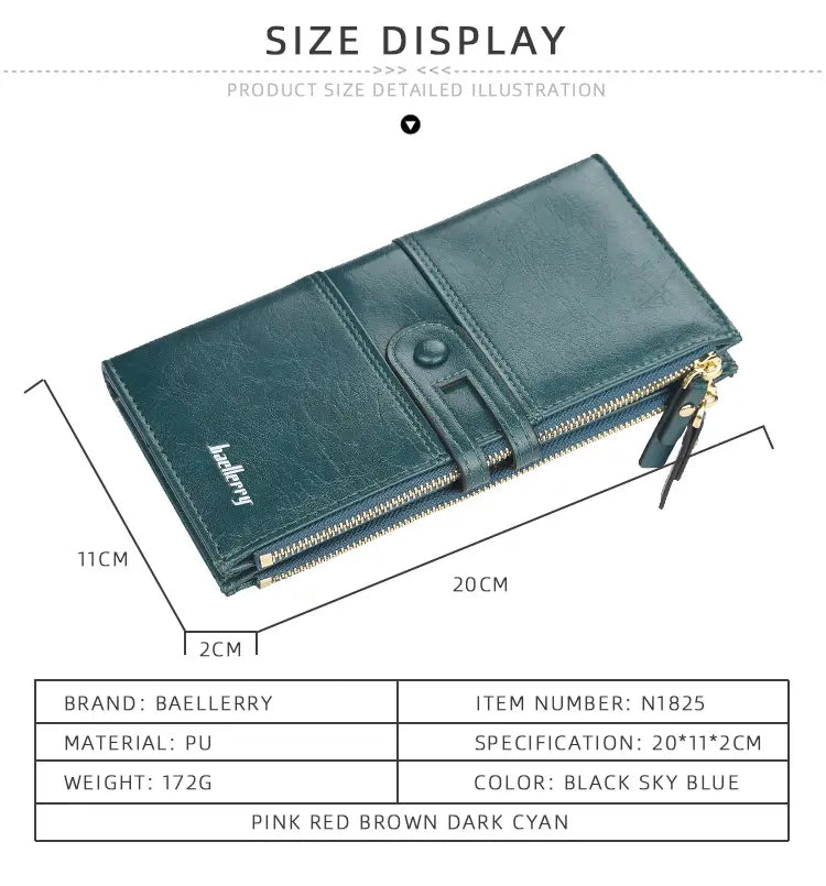 Large Lady Women's Wallet Spring New Style Multi-Function Card Holder PU Material Light Weight Letter Purse