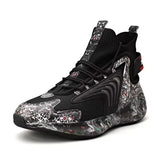 Fashiontrend Men Walking Shoes High Top Lace-up Casual Men Sneakers Antislip Light-weight