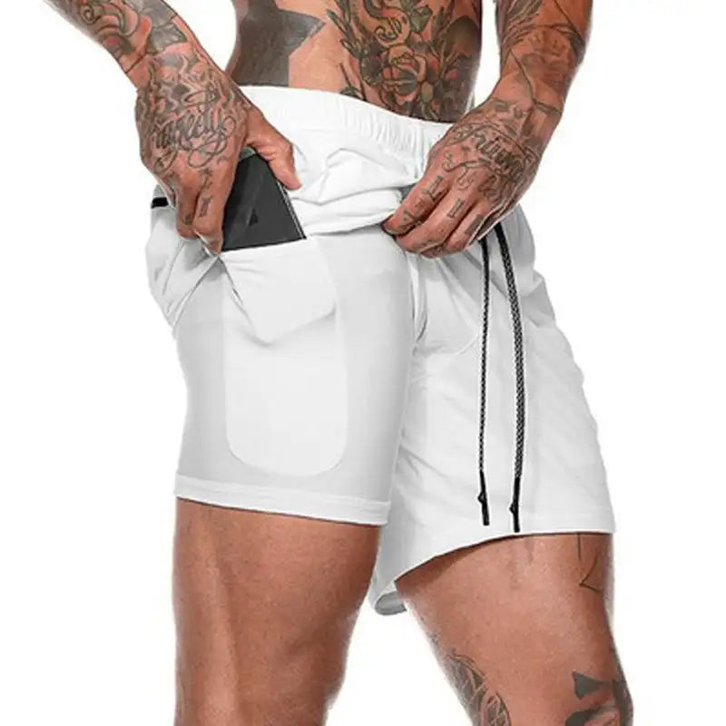Men'S Sports Shorts Workout Running 2 in 1 Shorts Men Polyester Custom Mesh Shorts With Pockets