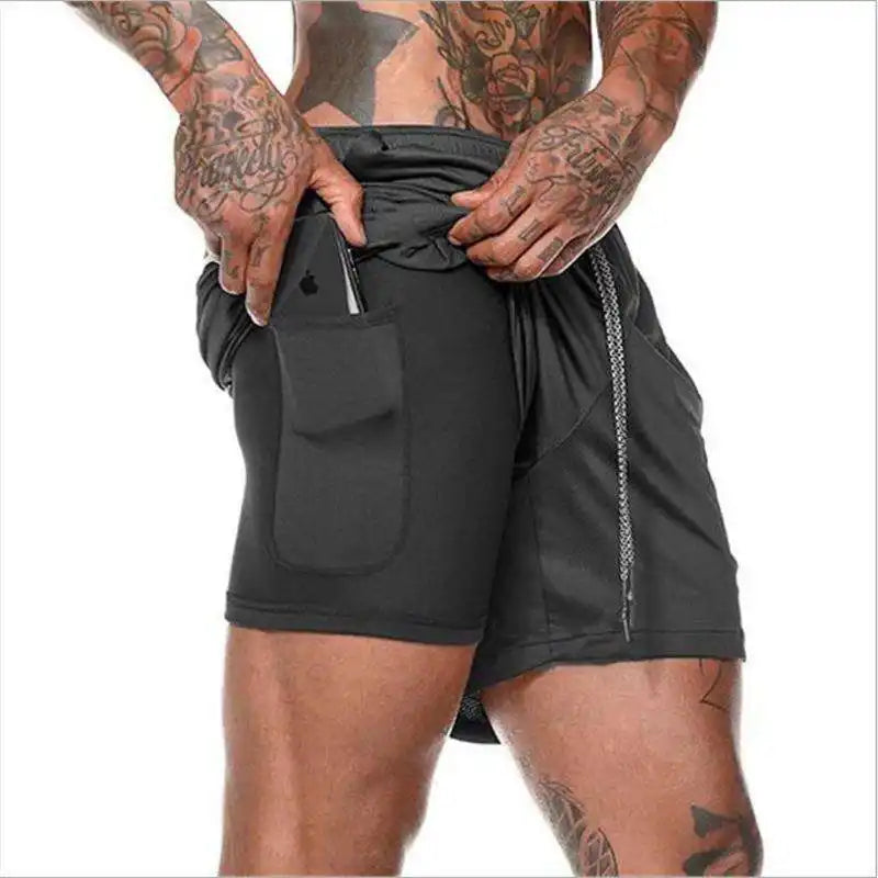 Men'S Sports Shorts Workout Running 2 in 1 Shorts Men Polyester Custom Mesh Shorts With Pockets
