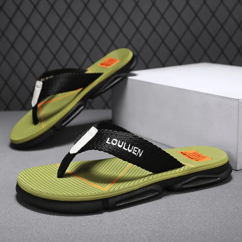 Anti-Slip EVA PU Insoles Quality Rubber Nylon Hard-Wearing Flip Flops Casual