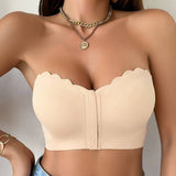 High Quality Front Button Strapless Non-slip Lady Underwear Push-up Beautiful Back Women's Bra for Ladies