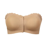 High Quality Front Button Strapless Non-slip Lady Underwear Push-up Beautiful Back Women's Bra for Ladies