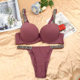 Lingerie Vendors Cloth Halter Backless Cute Underwear Black Plus Size Crystal Bra Panties Set For Mature Women