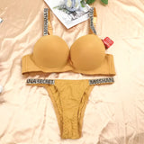 Lingerie Vendors Cloth Halter Backless Cute Underwear Black Plus Size Crystal Bra Panties Set For Mature Women