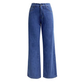 Women Jeans Straight Leg High Waist Blue Washed Cowboy Denim Pants Vintage 90's Streetwear Jeans