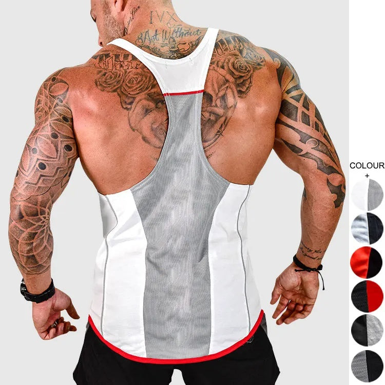 Breathable Fitness Vest Gym I-shape Tank Top Men Bodybuilding Vest Workout Shirt