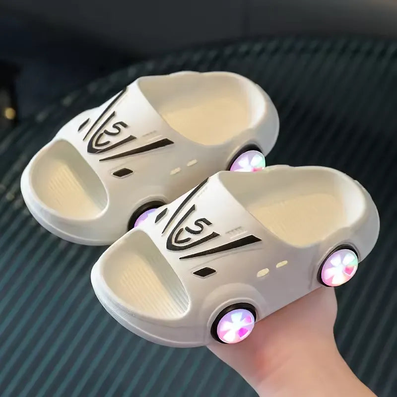 New Summer Boys And Girls Home Non Slip Indoor Luminous Cartoon Car Children's Slippers