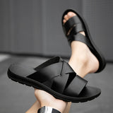 Men's Summer leather Men's Sandals New Anti-slip Wear-resistant Men's Sandals