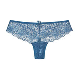 Low waist T-back upscale transparent lace openwork underwear girls triangle cotton crotch thong