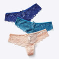 Low waist T-back upscale transparent lace openwork underwear girls triangle cotton crotch thong