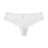Low waist T-back upscale transparent lace openwork underwear girls triangle cotton crotch thong