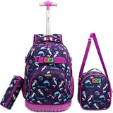 3 Pcs Set Trolley Bag with Pencil case and Lunch Bag