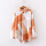 Floral Print Loose Lapel Long-Sleeved Fashion Shirt