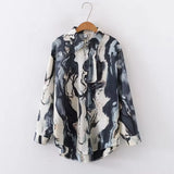 Floral Print Loose Lapel Long-Sleeved Fashion Shirt