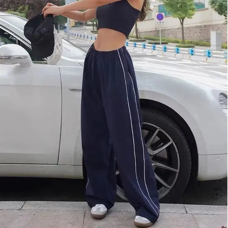  Oversize Pants Wide Leg Stripe Woman Trousers Y2k Women's Joggers Korean Fashion Sports Pants for Women